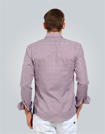 SLIM FIT LONG SLV COTTON OXFORD CHECK   GÖMLEK SLIM FIT CHECKED