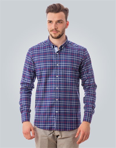 SLIM FIT LONG SLV COTTON OXFORD CHECK   GÖMLEK SLIM FIT CHECKED