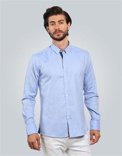 SLIM FIT LONG SLV COTTON OXFORD TEXTURE   GÖMLEK EXCLUSIVE - TEXTURE