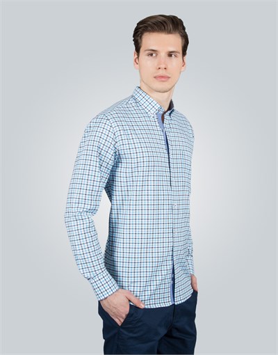 CLASSIC FIT LONG SLV CHECK GARNISHED 70/2 CLASSIC FIT SPORT - PATTERNED