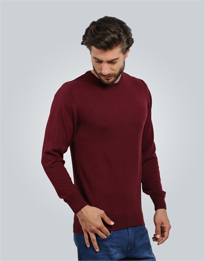 SWEATER COTTON CREW NECK PLAIN SWEATER