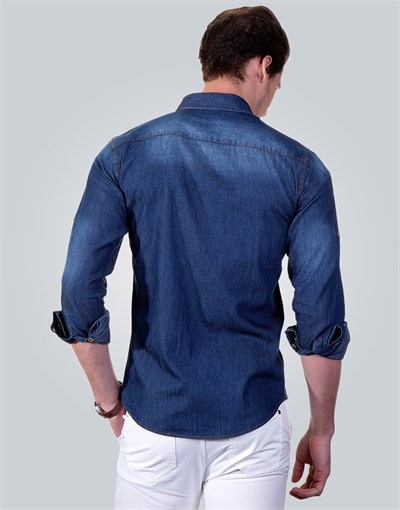 SLIM FIT LONG SLV DENIM PERRY   GÖMLEK DENIM