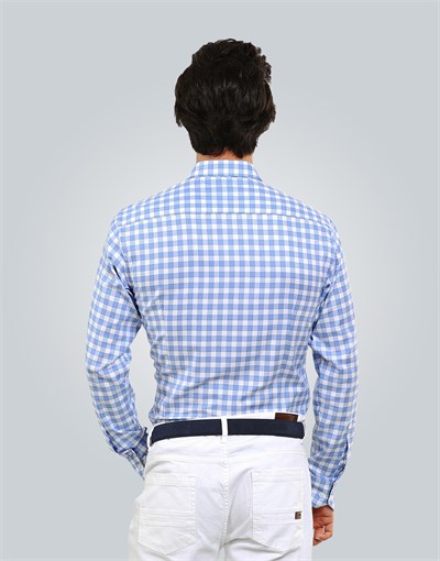 SLIM FIT LONG SLV COTTON OXFORD CHECK   GÖMLEK SLIM FIT CHECKED