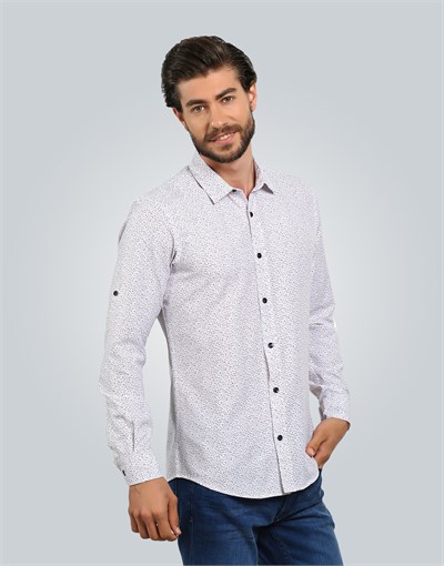 SLIM FIT LONG SLV HONJ   GÖMLEK SLIM FIT PRINTED - SIMPLE