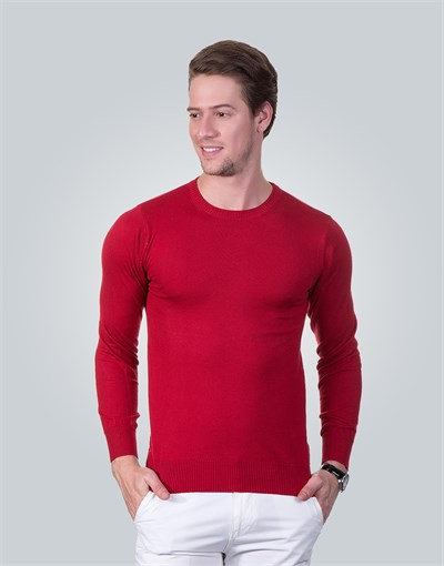 SWEATER COTTON CREW NECK PLAIN SWEATER