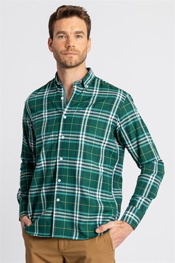 CLASSIC FIT LONG SLV CHECK GARNISHED 81/1 CZ   GÖMLEK CLASSIC FIT CHECKED