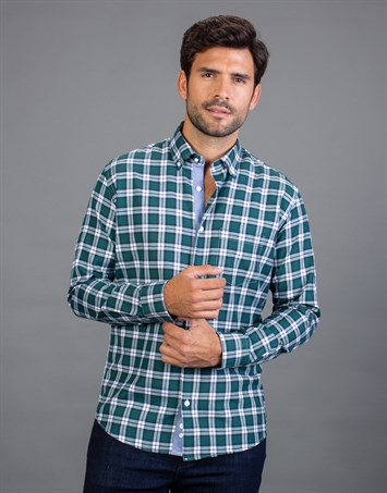 CLASSIC FIT LONG SLV CHECK GARNISHED 90/1   GÖMLEK CLASSIC FIT CHECKED