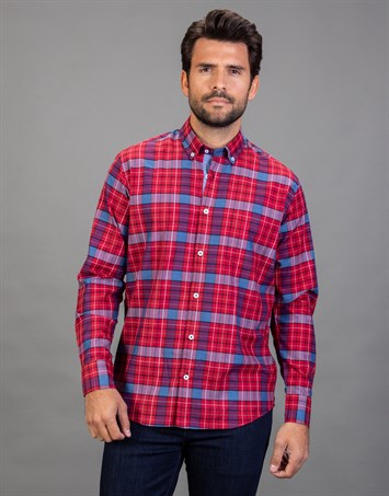 CLASSIC FIT LONG SLV COTTON OXFORD CHECK   GÖMLEK CLASSIC FIT CHECKED