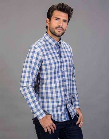 CLASSIC FIT LONG SLV COTTON OXFORD CHECK   GÖMLEK CLASSIC FIT CHECKED