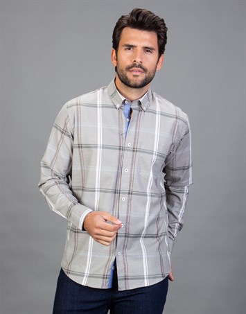 CLASSIC FIT LONG SLV COTTON OXFORD CHECK   GÖMLEK CLASSIC FIT CHECKED