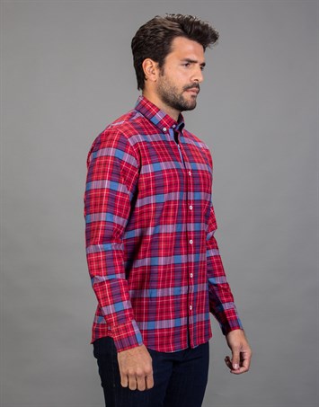 CLASSIC FIT LONG SLV COTTON OXFORD CHECK   GÖMLEK CLASSIC FIT CHECKED