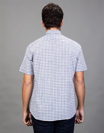 CLASSIC FIT SHORT SLV CHECK LINEN 90/1   GÖMLEK CLASSIC FIT LINEN