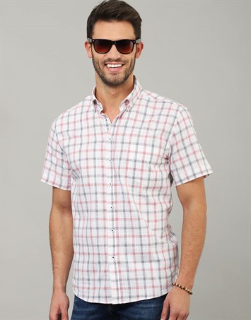 CLASSIC FIT SHORT SLV CHECK LINEN 91/1 GÖMLEK CLASSIC FIT LINEN