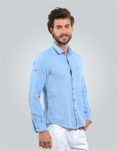 SLIM FIT LONG SLV PASTO SLIM FIT LINEN