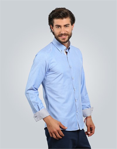 SLIM FIT LONG SLV SAMRAN SLIM FIT SPORT - CASUAL