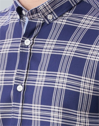 SLIM FIT LONG SLV COTTON OXFORD CHECK   GÖMLEK SLIM FIT CHECKED