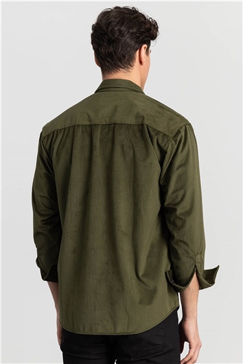 Overshirt Fermuarlı Kadife Unisex Gömlek