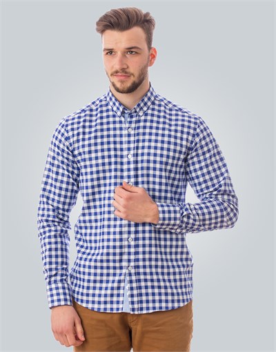 SLIM FIT LONG SLV COTTON OXFORD CHECK   GÖMLEK SLIM FIT CHECKED