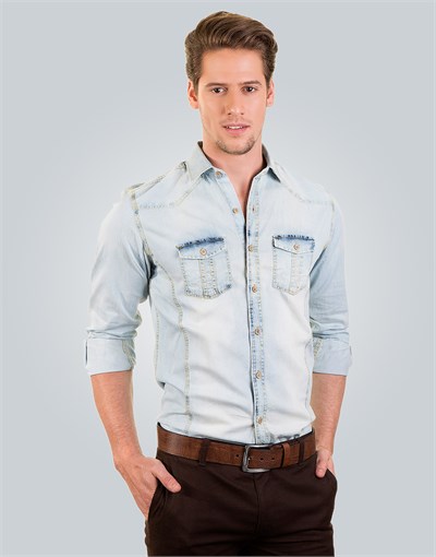 SLIM FIT LONG SLV DENIM RODNEY DENIM