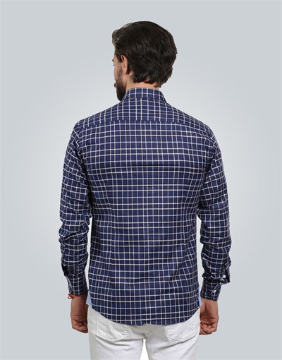 SLIM FIT LONG SLV COTTON OXFORD CHECK   GÖMLEK SLIM FIT CHECKED