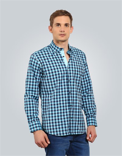 CLASSIC FIT LONG SLV CHECK GARNISHED 61/1   GÖMLEK CLASSIC FIT SPORT - PATTERNED