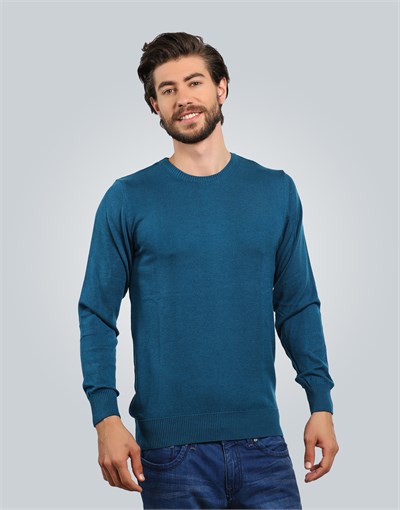 SWEATER COTTON CREW NECK PLAIN SWEATER