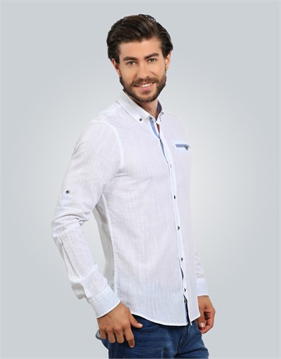 SLIM FIT LONG SLV HADDEN SLIM FIT LINEN