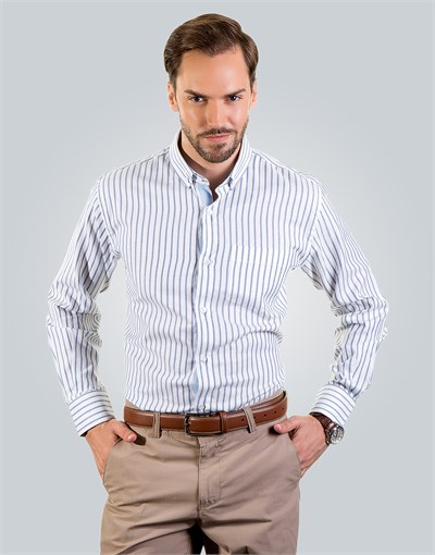 CLASSIC FIT LONG SLV COTTON OXFORD CLASSIC FIT SPORT - PATTERNED