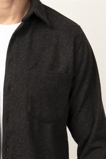 Klasik Fit Kışlık Oduncu Tek Cepli Düz Erkek Gömlek