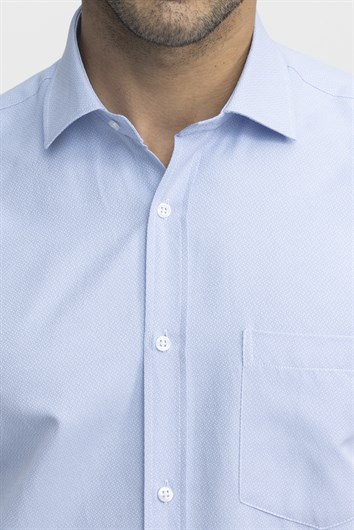 Klasik Fit Uzun Kol Kravtalık Armürlü Erkek Gömlek