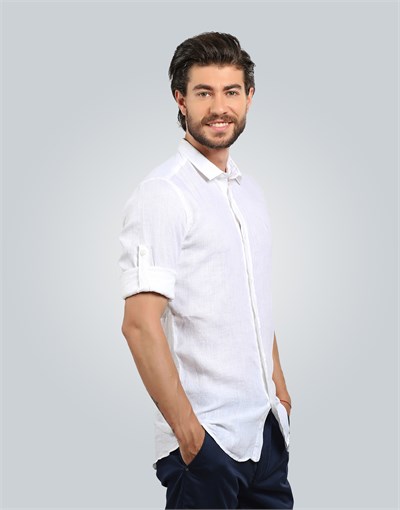 MODERN FIT LONG SLV % 100 LINEN   GÖMLEK SLIM FIT LINEN