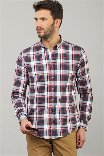 SLIM FIT LONG SLV CHECK AZTEC  GÖMLEK SLIM FIT CHECKED