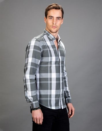 SLIM FIT LONG SLV CHECK OXTALE  GÖMLEK SLIM FIT CHECKED