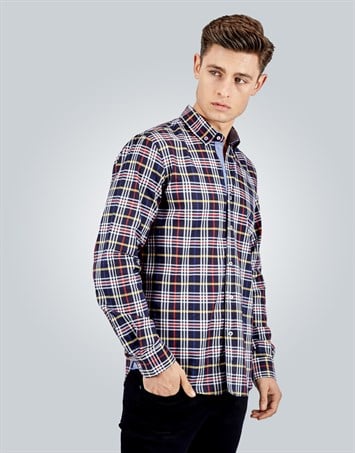 SLIM FIT LONG SLV COTTON OXFORD CHECK   GÖMLEK SLIM FIT CHECKED