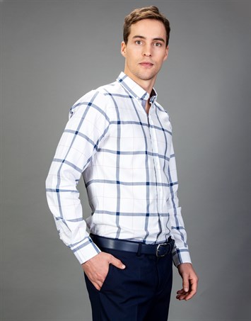 SLIM FIT LONG SLV COTTON OXFORD CHECK   GÖMLEK SLIM FIT CHECKED