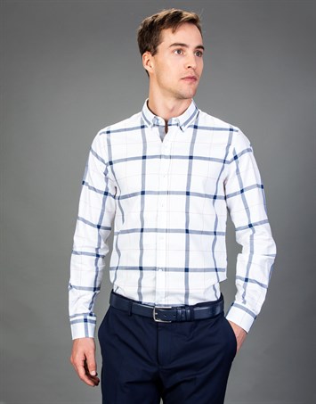 SLIM FIT LONG SLV COTTON OXFORD CHECK   GÖMLEK SLIM FIT CHECKED