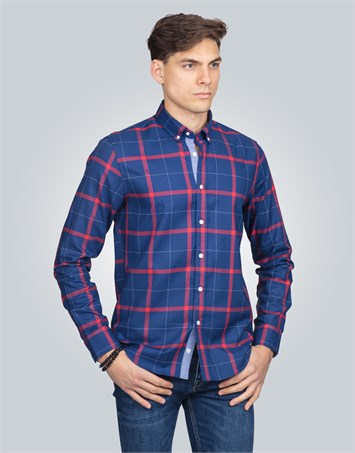 SLIM FIT LONG SLV COTTON OXFORD CHECK   GÖMLEK SLIM FIT CHECKED