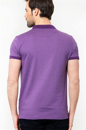 Slim Fit Dar Kesim Düz Polo Yaka Erkek T-Shirt