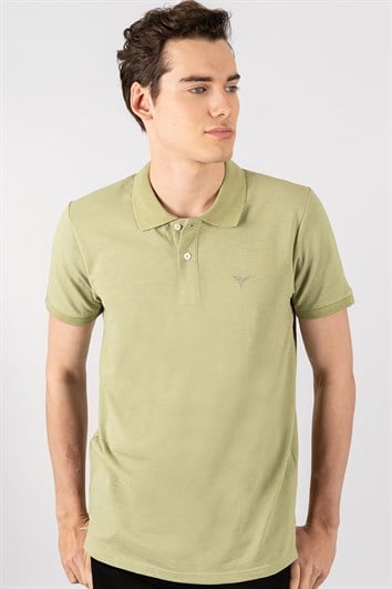 Slim Fit Dar Kesim Düz Polo Yaka Erkek T-Shirt