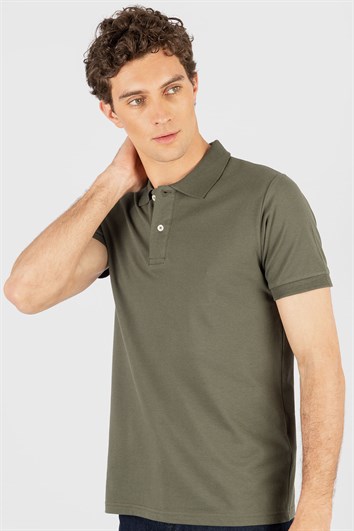 Slim Fit Düz Polo Yaka Erkek T-Shirt