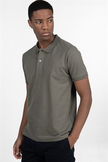 Slim Fit Düz Polo Yaka Erkek T-Shirt