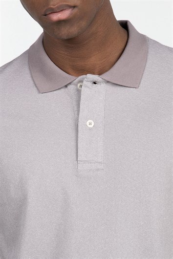 Slim Fit Melanj Düz Polo Yaka T-Shirt