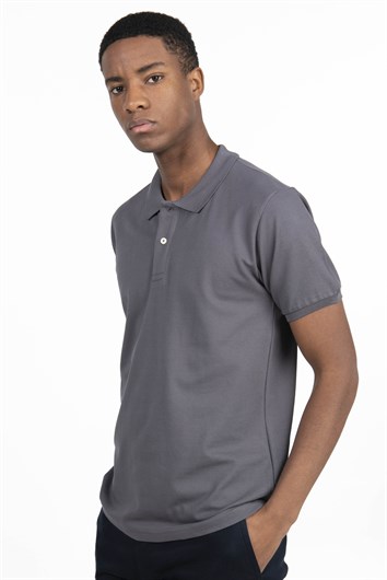 Slim Fit Düz Polo Yaka Erkek T-Shirt