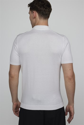 Erkek Polo Yaka Slim Fit Örme Triko Pamuklu Tişört
