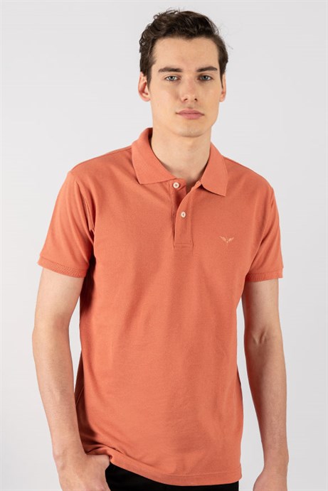 Slim Fit Dar Kesim Düz Polo Yaka Erkek T-Shirt