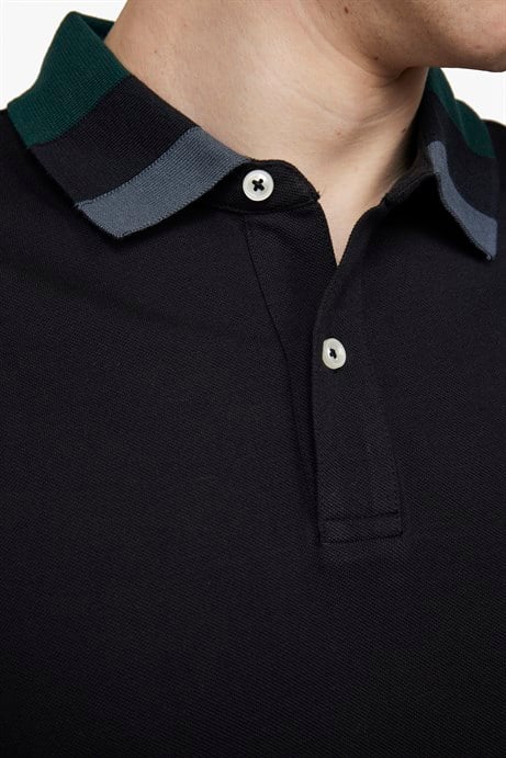 Erkek Polo Yaka Slim Fit Parçalı Pamuk Pike  Tişört
