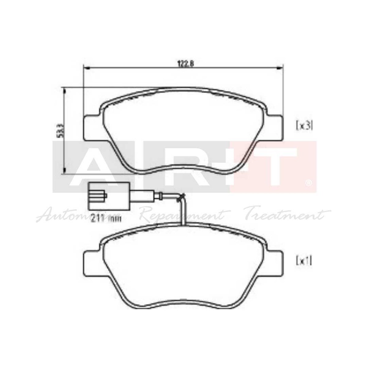 Balata Fıat Linea (07-) Stilo Panda Bravo 500 Punto EVO (07-) Doblo (05-) Peugeot Bipper Tepee (10-) Citroen Nemo (10-) Alfa Romeo Mito Ön - İkaz Kablolu