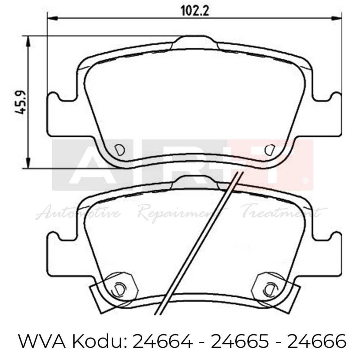 Balata Toyota Auris (07-) Auris (12-) Corolla (04-) Corolla (07-) Prıus (12-) Arka