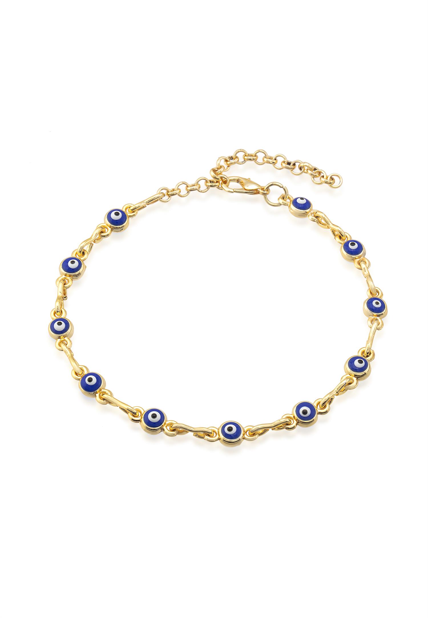 Evil Eye Nazar Suraksha Blue Crystal Bracelet, 20 Grams, 7.5 Inch