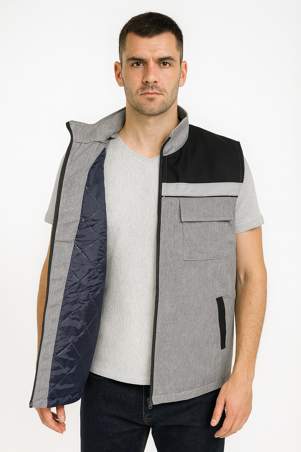 Ars 302 Vıssle Gri Kapitoneli Yelek-ARISAL